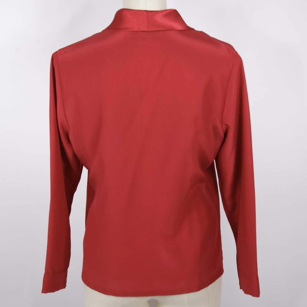 Vintage Willow Ridge Red Blouse With Red Satin Gem